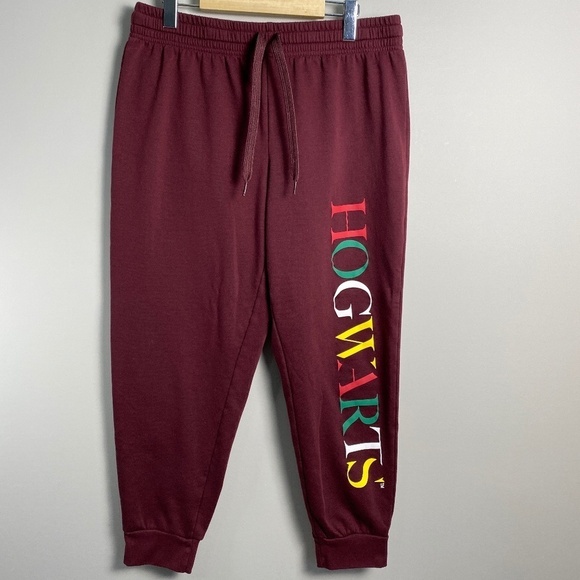 Mad Engine Harry Potter Hogwarts Men's Burgundy/Maroon Jogger Sweatpants Large‎ - Picture 1 of 12